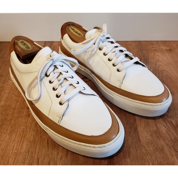 TAFT Handmade Animal Print Blue White Leather Sneakers Men\'s EUR 39 Lace-Up Rapido Low in Eden - Mens Brown Sneakers | TAFT main image 4